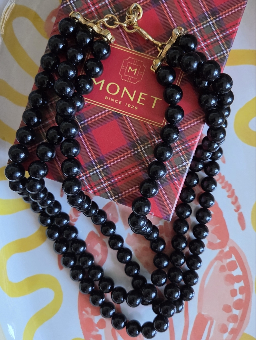 Vintage Monet black necklace